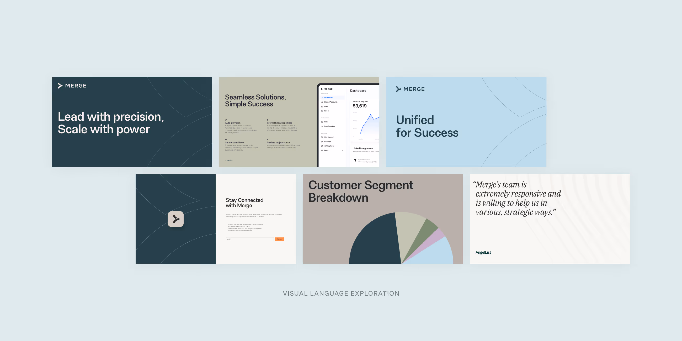 Grid of brand guideline slides showing Vizard's visual identity including logo, color palette, typography, and website interface.