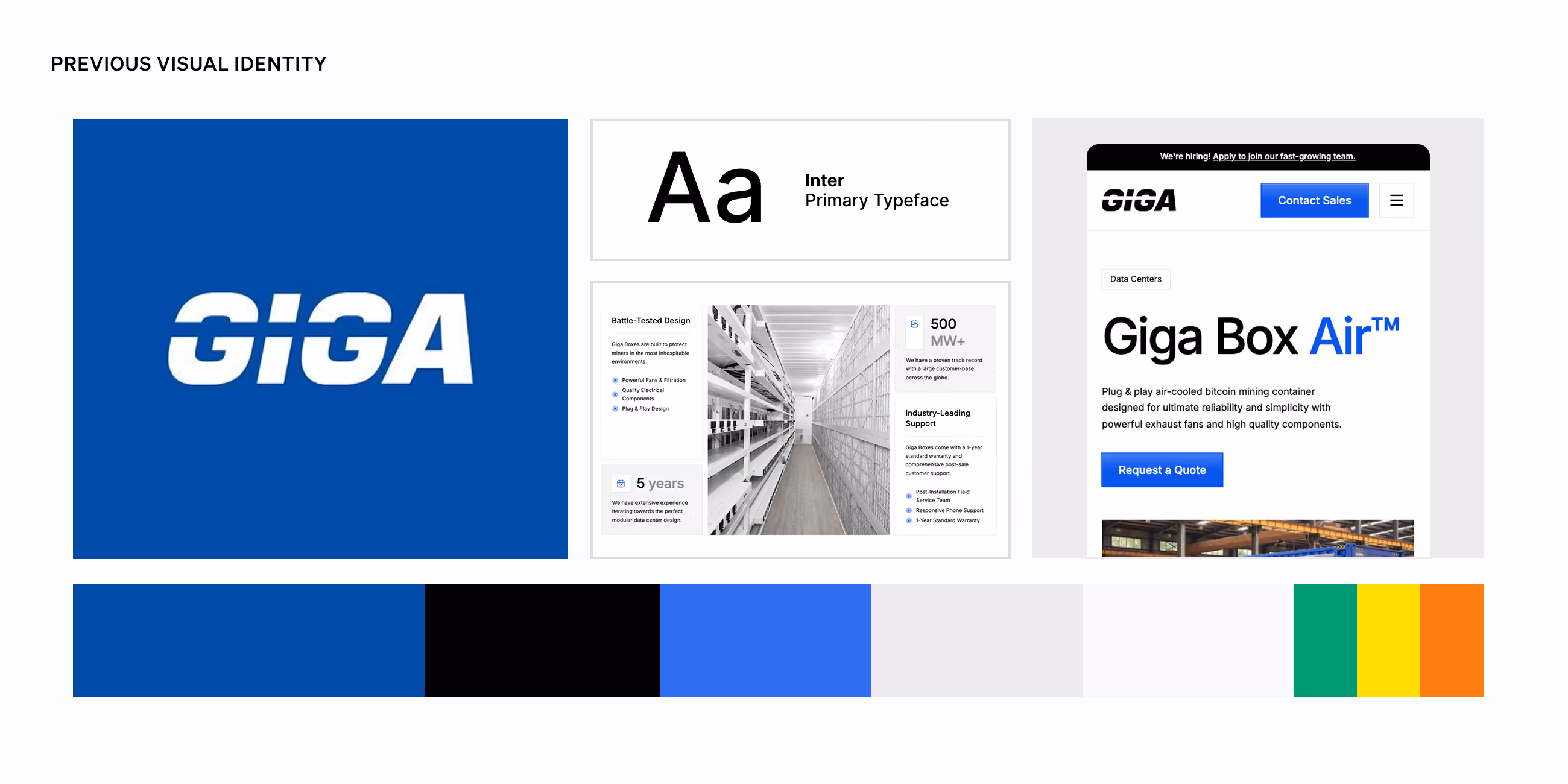 Collage showing previous visual identity with Vizard logo on blue background, Poppins font alphabet samples on red background, social media apps with video thumbnails, woman working on laptop, and website homepage with blue theme.